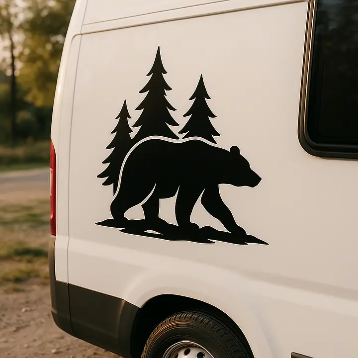 Bär im Wald Camping Aufkleber - Master