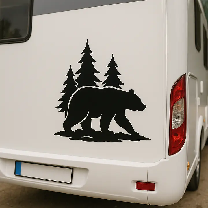 Bär im Wald Camping Aufkleber - Master