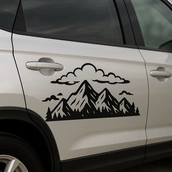 Berge und Wolken Autoaufkleber - Master