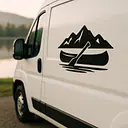Kanu am Bergsee Camping Aufkleber - Master