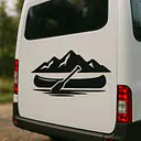 Kanu am Bergsee Camping Aufkleber - Master