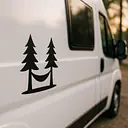 Hängematte im Wald Camping Aufkleber - Master