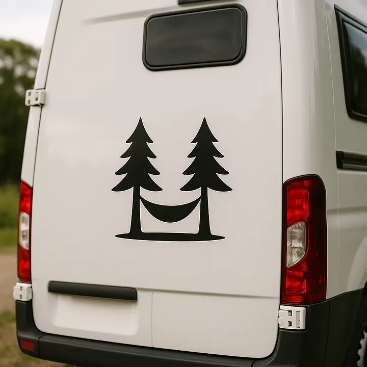 Hammock in the Forest Camping Sticker - Master