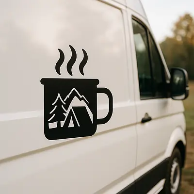 Camping Kaffee Camping Aufkleber secondary image