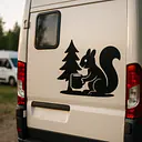 Squirrel at the Campsite Camping Sticker - Master