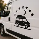 Camper unter Sternenhimmel Camping Aufkleber - Master