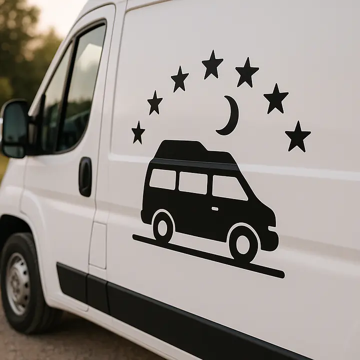 Camper unter Sternenhimmel Camping Aufkleber - Master