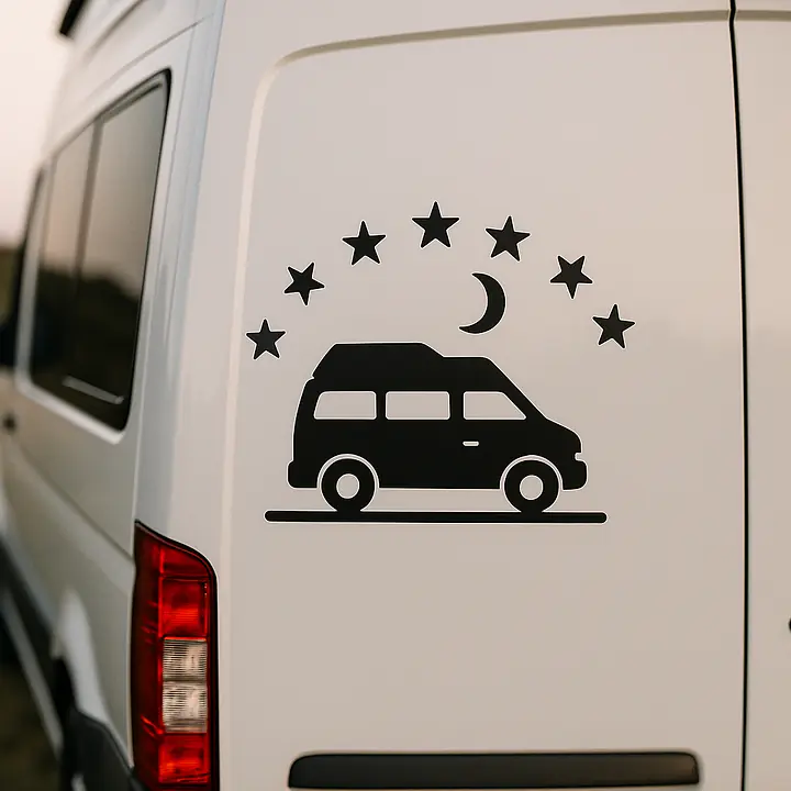 Camper unter Sternenhimmel Camping Aufkleber - Master