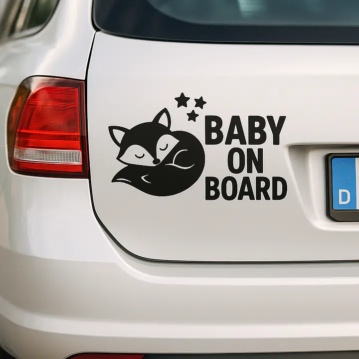 Sleeping Fox Baby on Board Sticker - Master