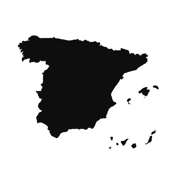Spain Country Outline Sticker for Car and Camper - Master