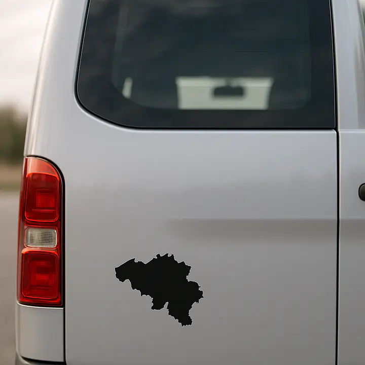 Belgien Länderumriss-Aufkleber für Auto und Camper - Master