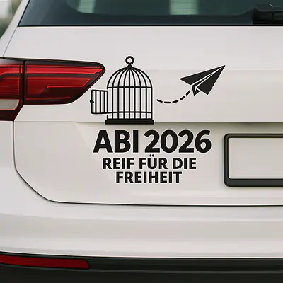 Abi Graduation Car Sticker – Ready for Freedom secondary image