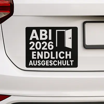 Abi Endlich ausgeschult Autoaufkleber secondary image