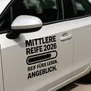 Mittlere Reife – Ready for Life. Allegedly. Car Sticker - Master