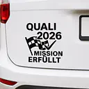 Quali Mission Accomplished Car Sticker - Master