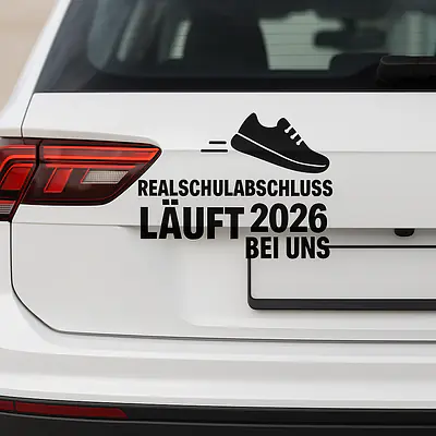 Realschulabschluss Läuft bei uns Car Sticker secondary image