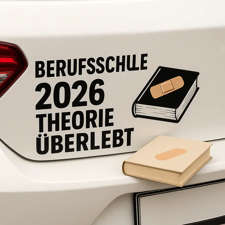 Berufsschule Theorie überlebt Autoaufkleber - Master