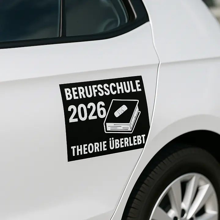 Berufsschule Theorie überlebt Autoaufkleber - Master