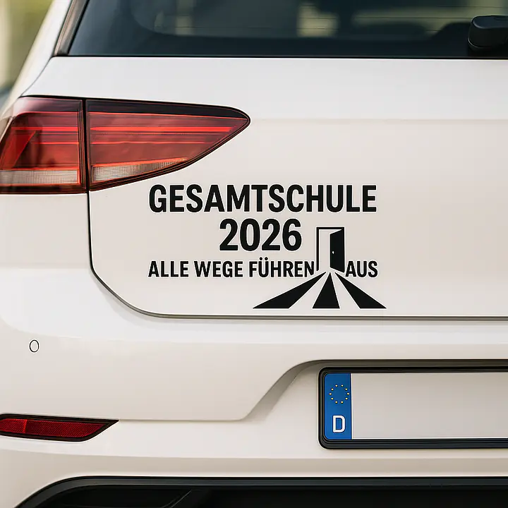 Comprehensive School All Roads Lead Out Car Sticker - Master