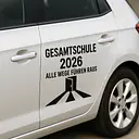 Comprehensive School All Roads Lead Out Car Sticker - Master