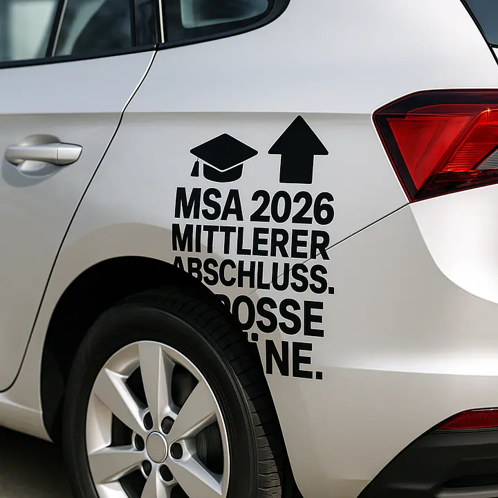 MSA Große Pläne Autoaufkleber – MITTLERER ABSCHLUSS. GROSSE PLÄNE. - Master